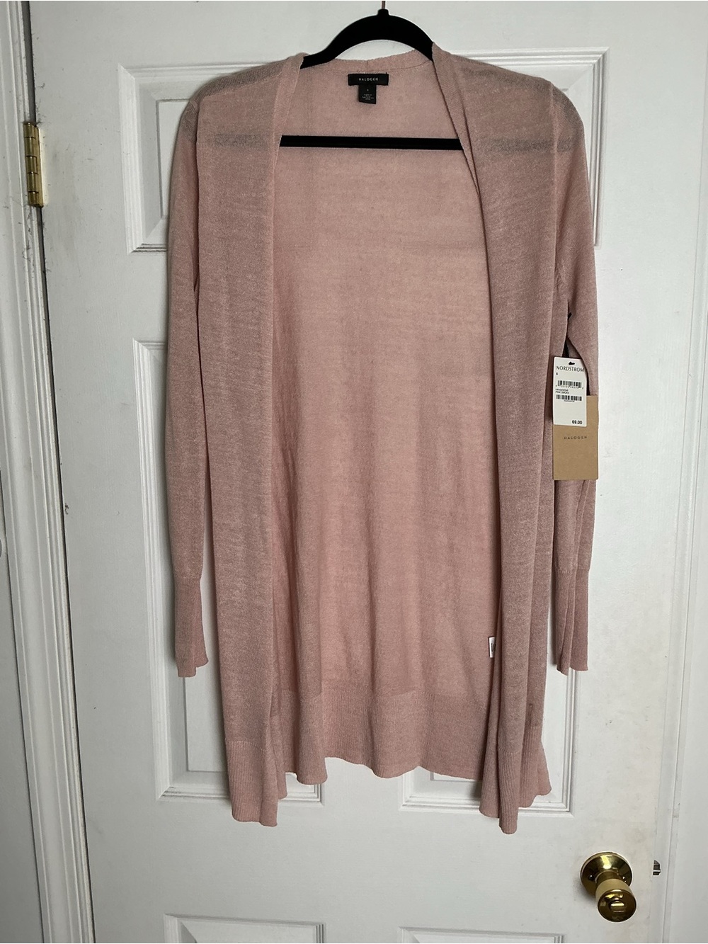 Halogen Blush Pink Open-Front Lightweight Cardigan
